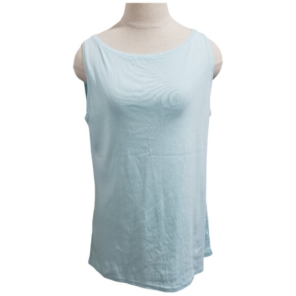 CT1851 Talbots Sleeveless Aqua Tee L - Picture 1 of 3